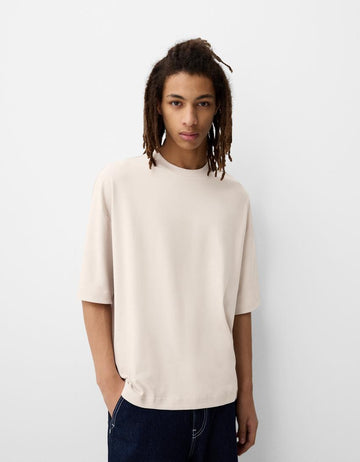 Tricou BERSHKA, bej