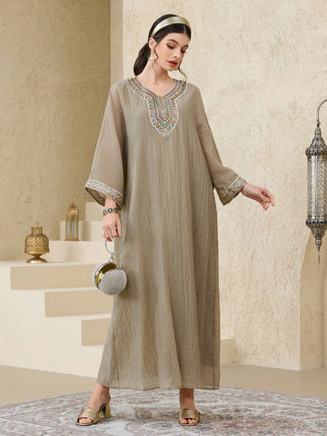 Rochie maxi SHEIN, bej
