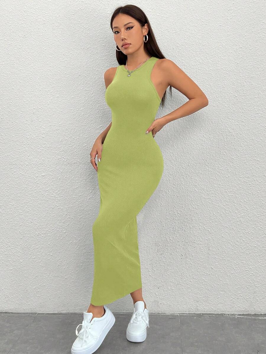 Rochie maxi SHEIN, verde  Cream Outlet