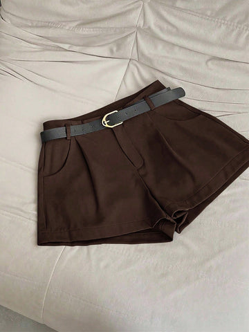 Pantaloni scurți SHEIN, maro