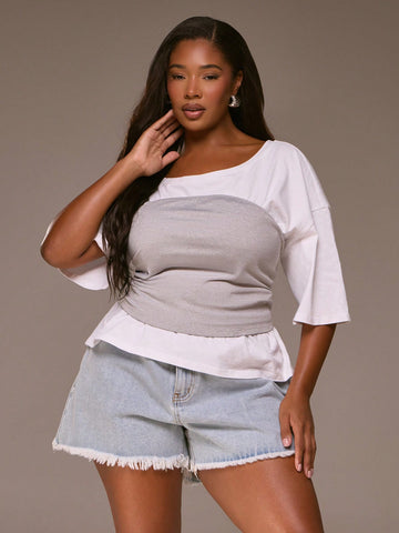 Set tricou și top SHEIN, mix culori