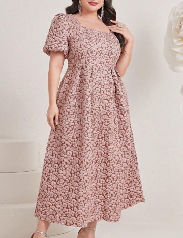 Rochie maxi Shein Curve+, roz