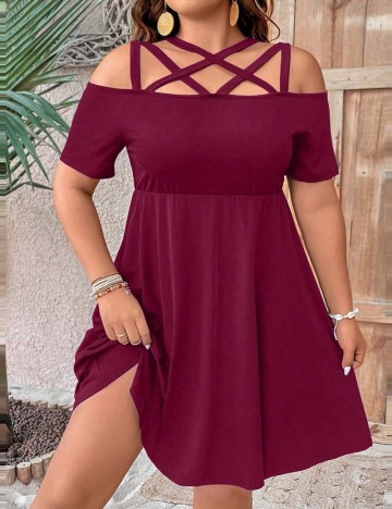 Rochie mini Shein Curve+, vișiniu