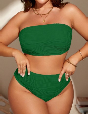 Costum de baie Shein Curve+, verde