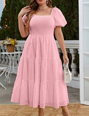 Rochie maxi Shein Curve+, roz