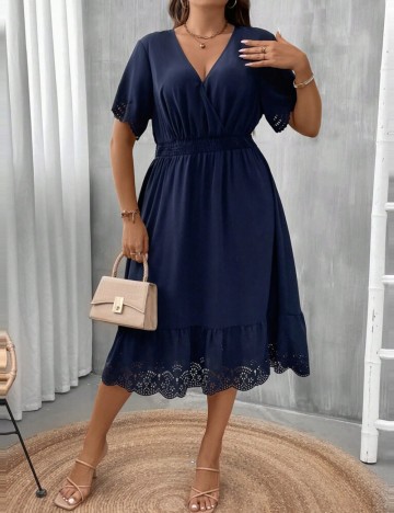 Rochie midi Shein Curve+, bleumarin