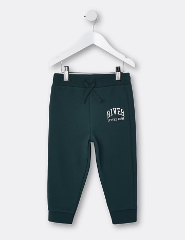 Pantaloni de trening River Island, verde inchis