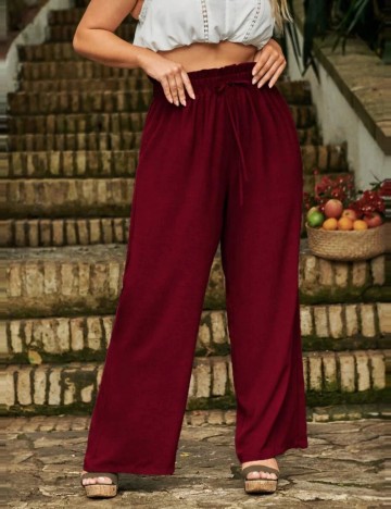 Pantaloni Shein Curve+, vișiniu