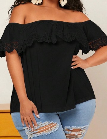 Top Shein Curve+, negru