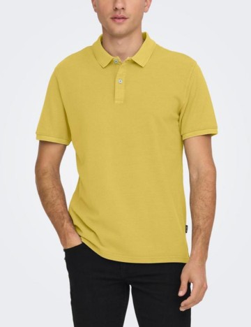 Tricou polo Only & Sons, galben