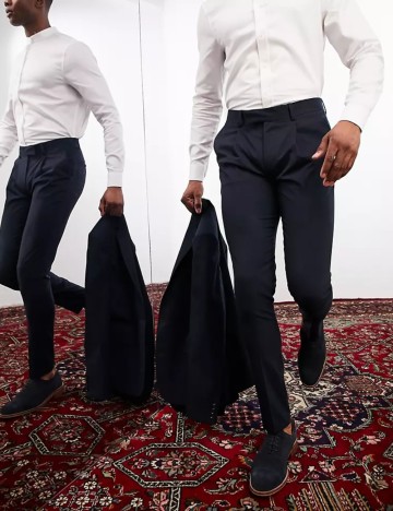Pantaloni de costum NOAK, bleumarin