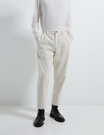 Pantaloni Raiați Zara, alb