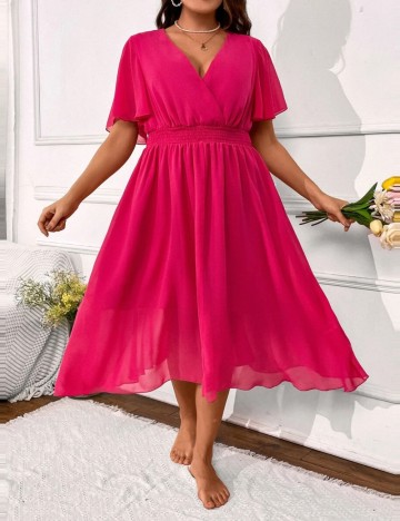 Rochie midi Shein Curve+, roz