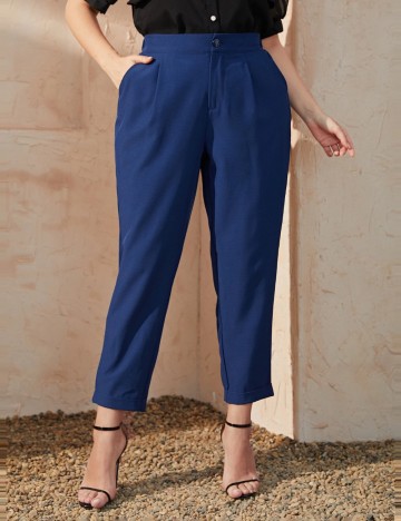 Pantaloni Shein Curve+, albastru