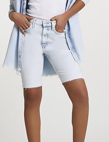 Pantaloni scurți de blugi River Island, bleu denim