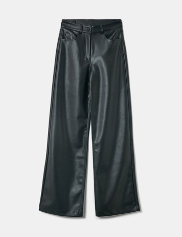 Pantaloni imitație din piele TALLY WEIJL, negru
