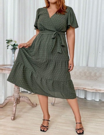 Rochie midi Shein Curve+, verde