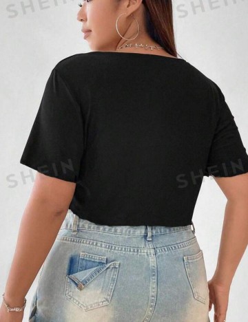 Top Shein Curve+, negru