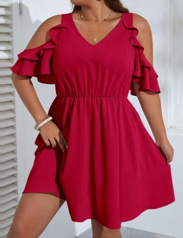 Rochie mini Shein Curve+, vișiniu