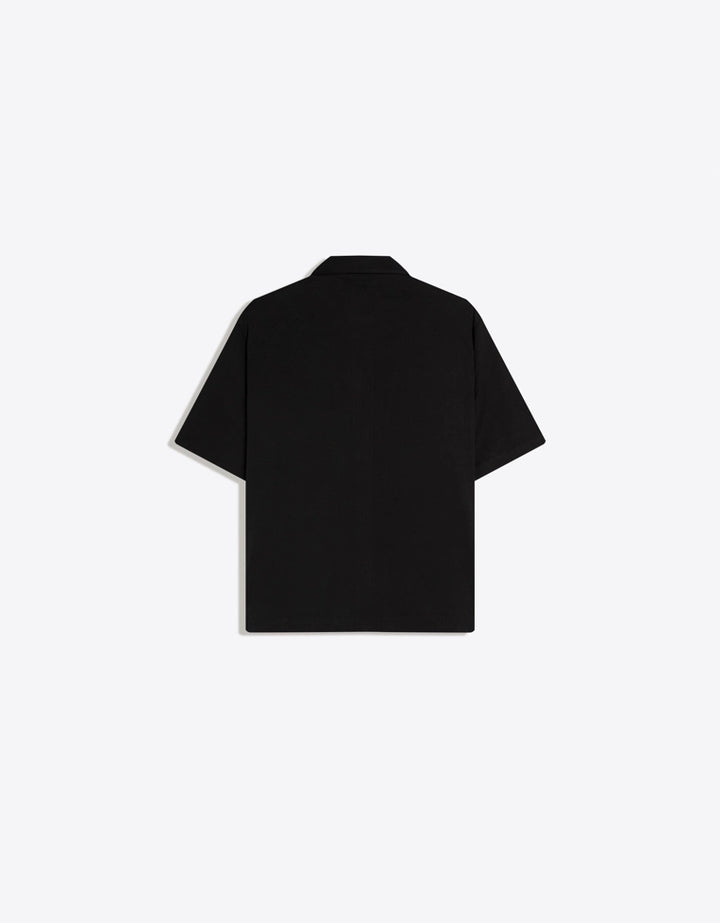 Cămașă cu mâneca scurtă BERSHKA, negru