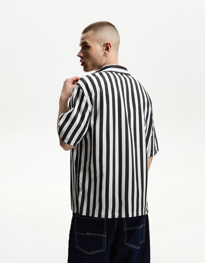 Cămașă cu mânecă scurtă BERSHKA, mix culori