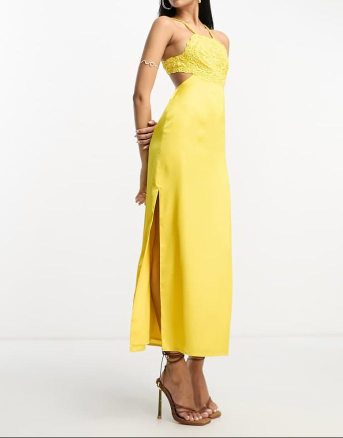 Rochie midi ASOS, galben