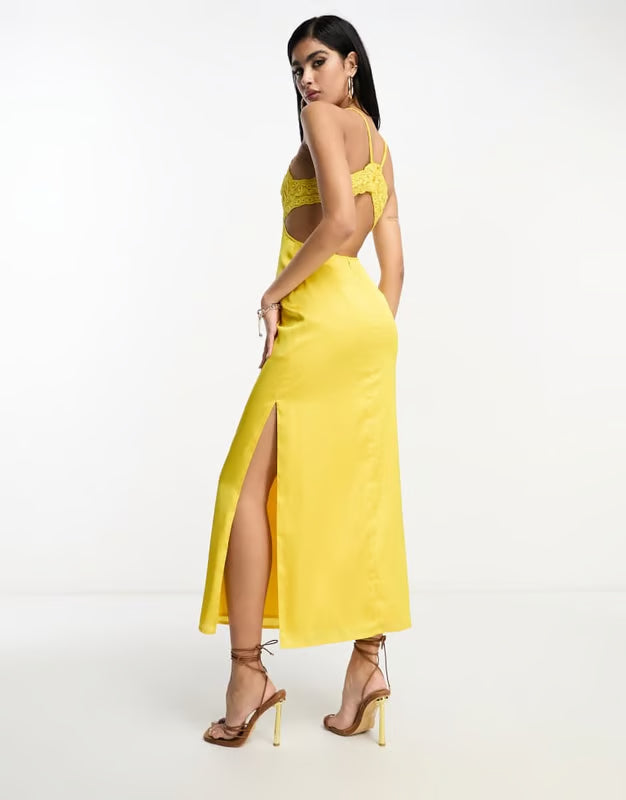 Rochie midi ASOS, galben