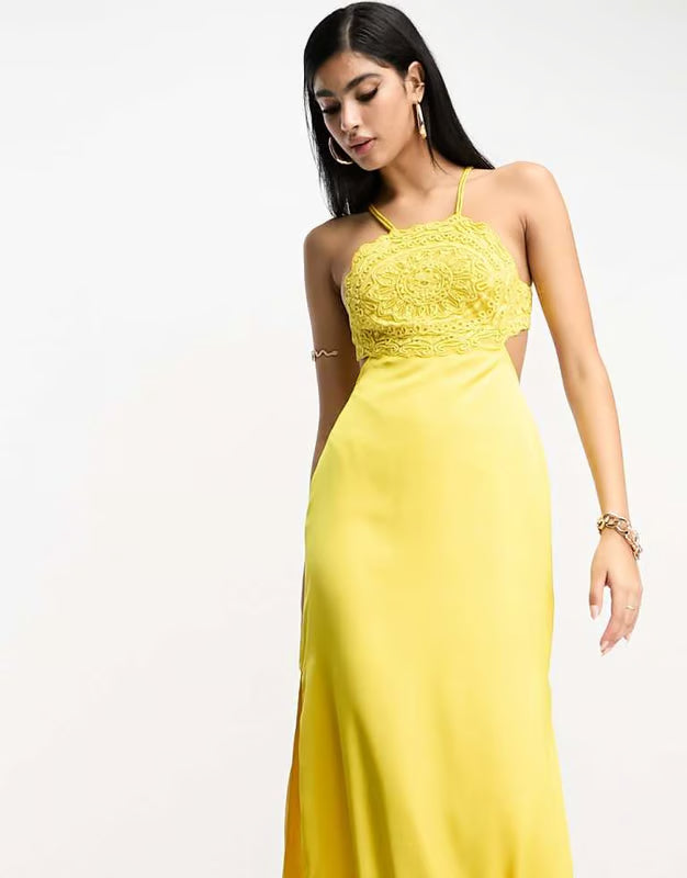 Rochie midi ASOS, galben