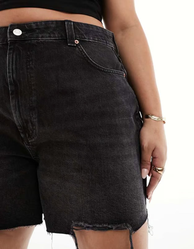 Pantaloni scurți de blugi ASOS, negru