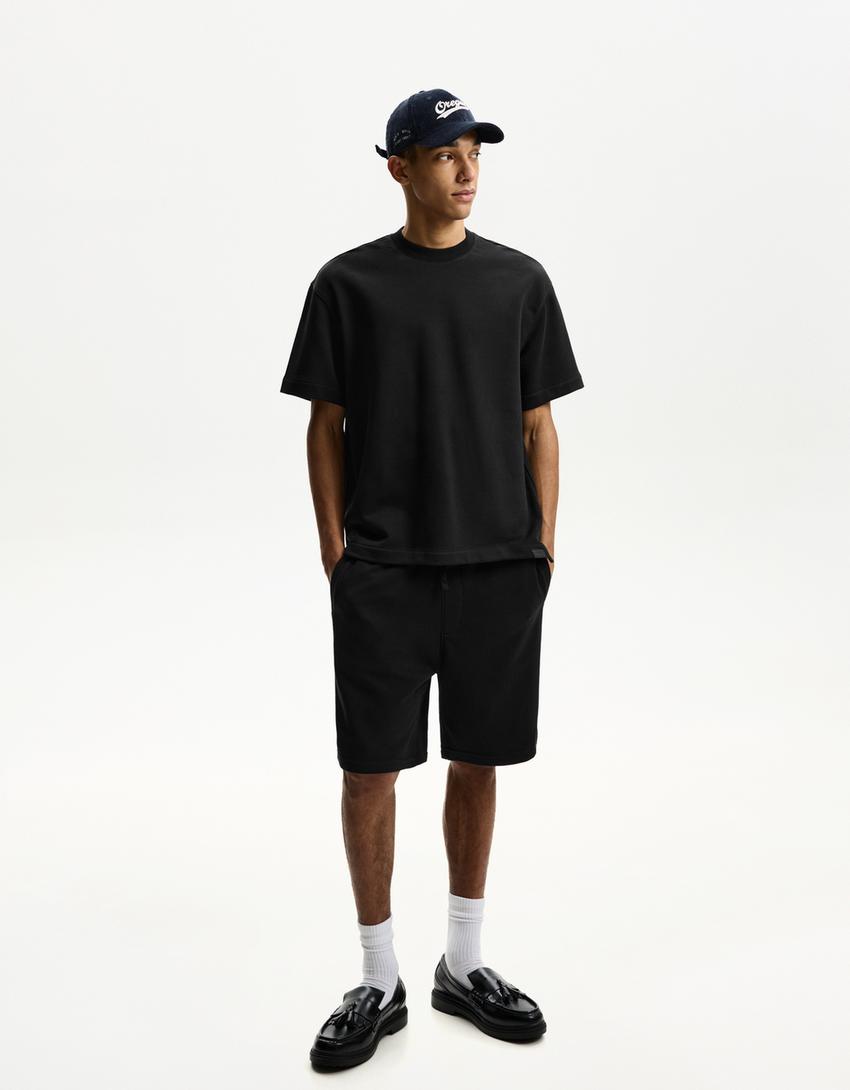 Póló BERSHKA, fekete