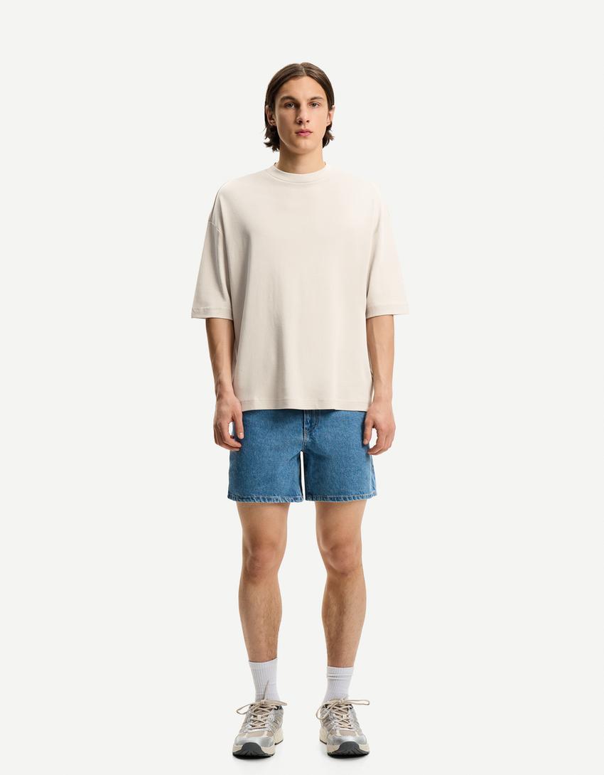 Tricou BERSHKA, bej