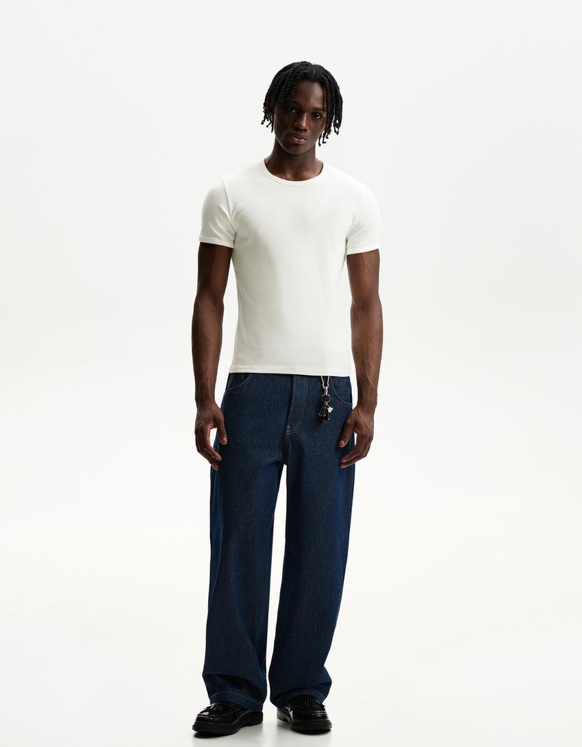 Tricou BERSHKA, alb