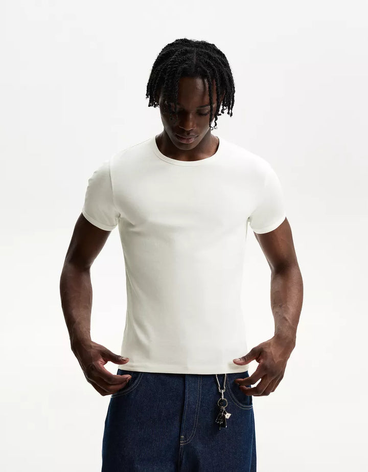 Tricou BERSHKA, alb