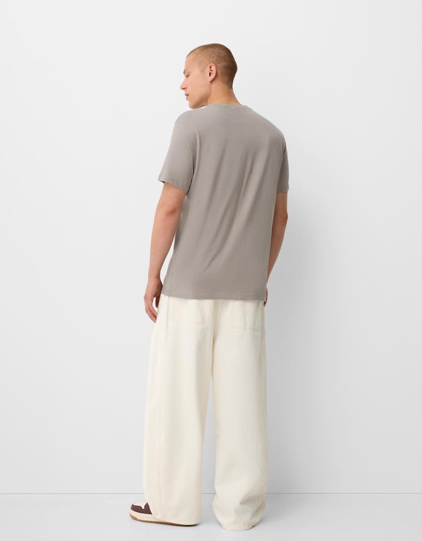 Póló BERSHKA, szürke