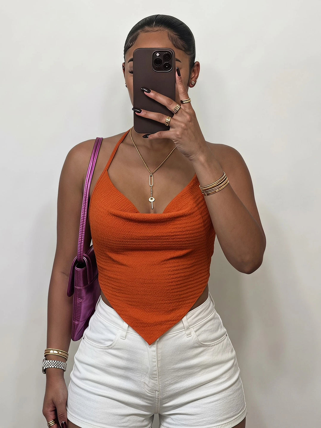 Top SHEIN, portocaliu