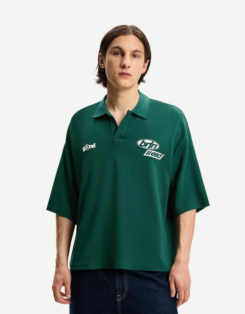 Tricou BERSHKA, verde