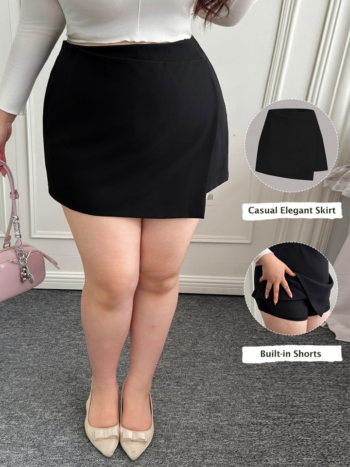 Fustă-pantalon SHEIN, negru