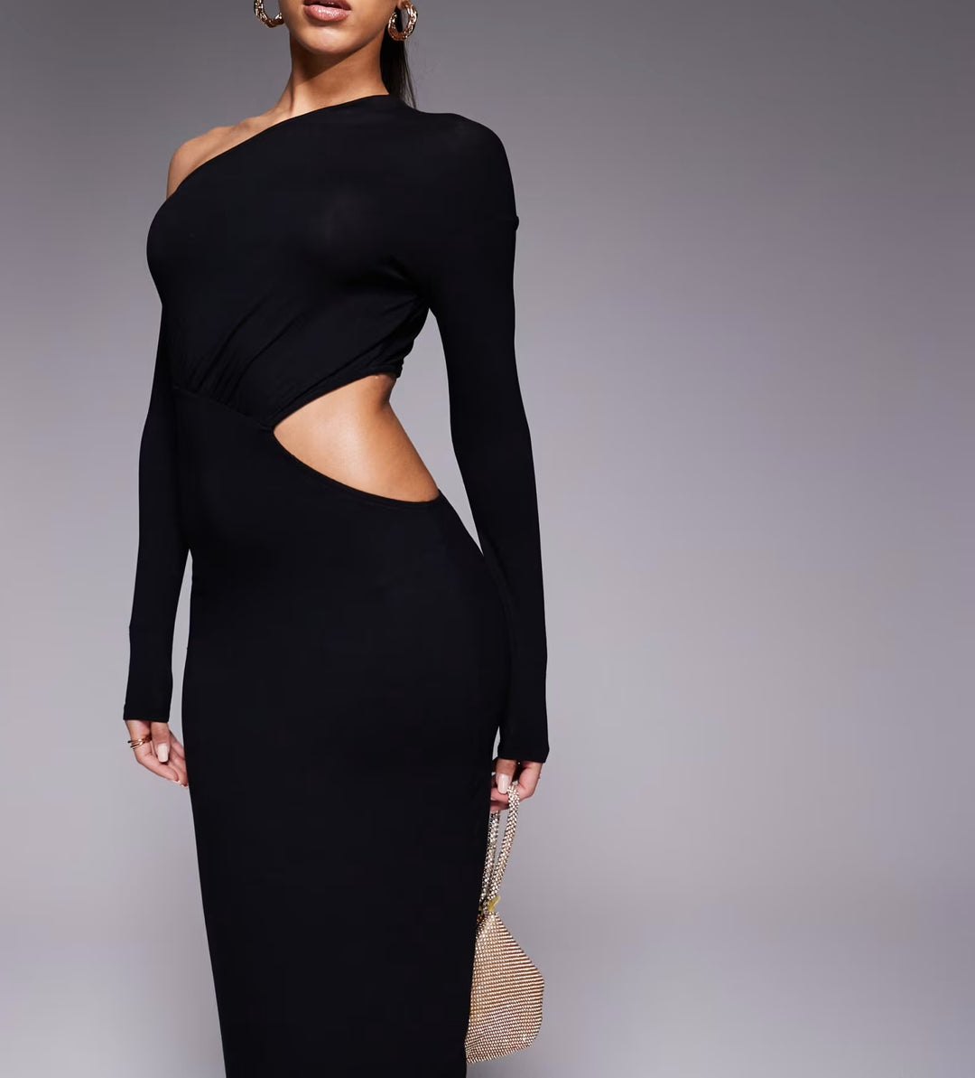 Rochie midi ASOS, negru