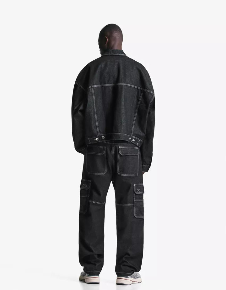 Jachetă de blugi BERSHKA, negru