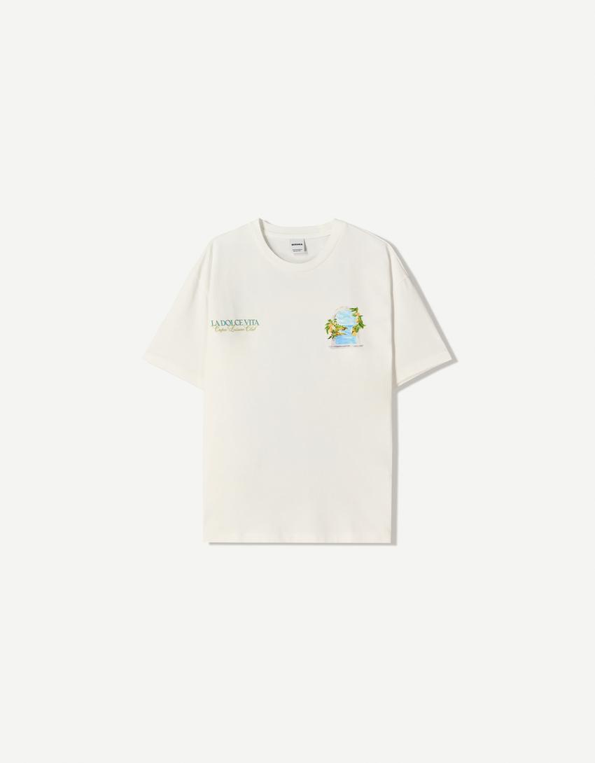 Tricou BERSHKA, alb
