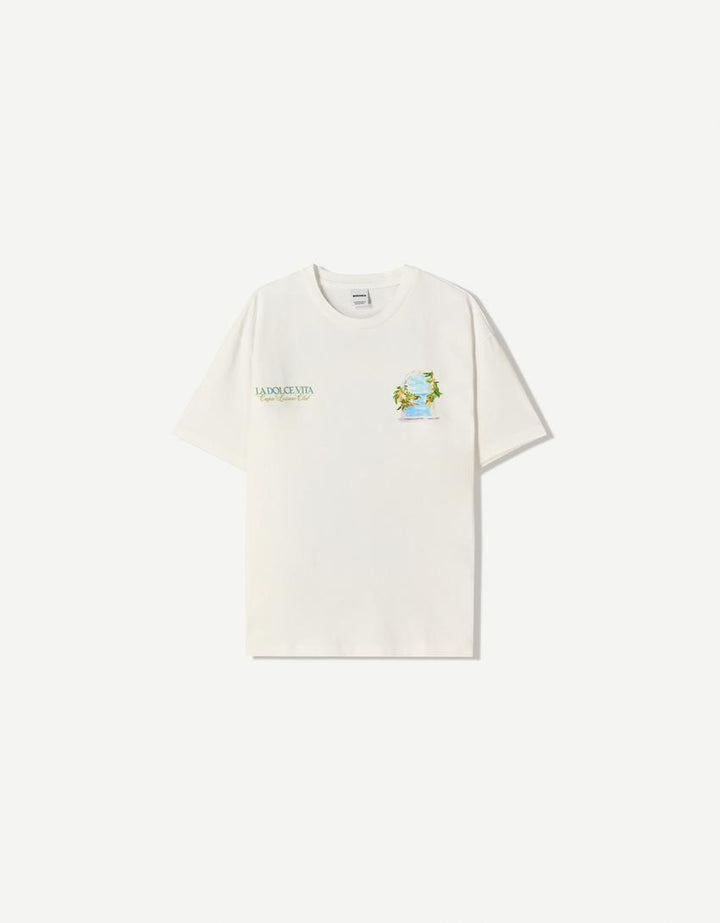Tricou BERSHKA, alb