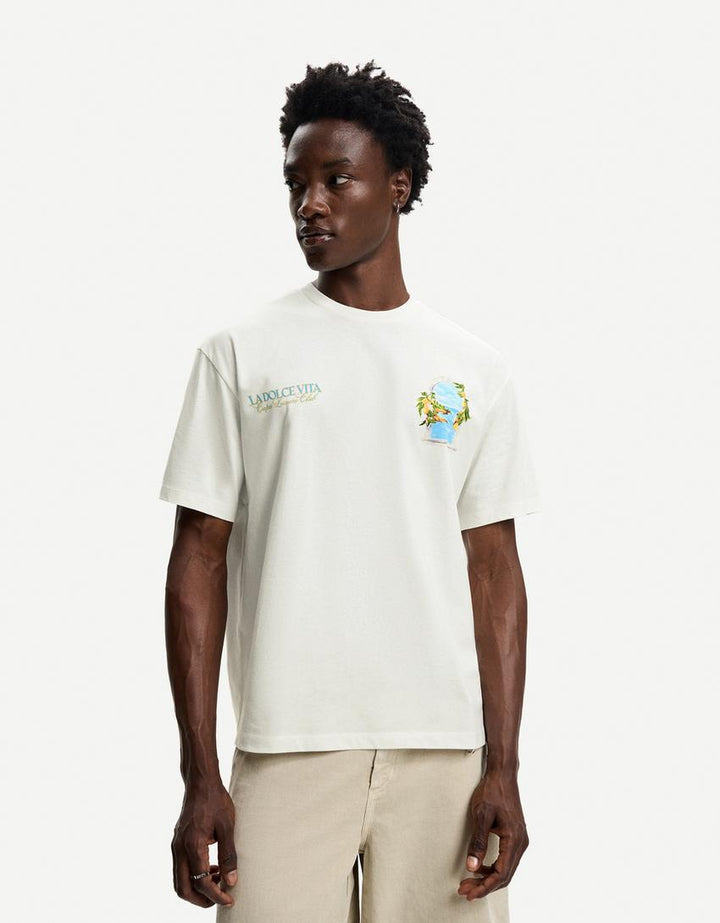 Tricou BERSHKA, alb