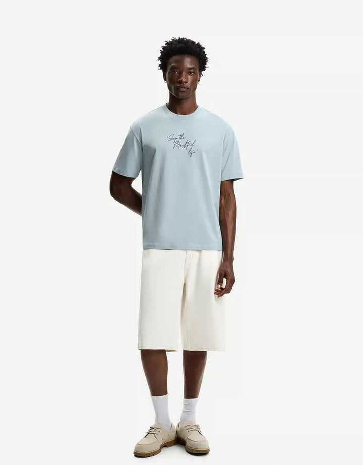Tricou BERSHKA, albastru