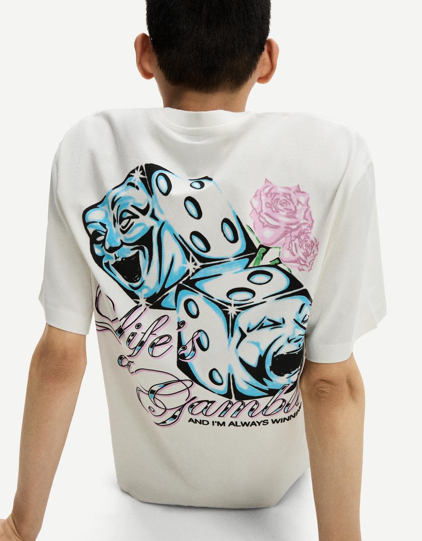 Tricou BERSHKA, alb