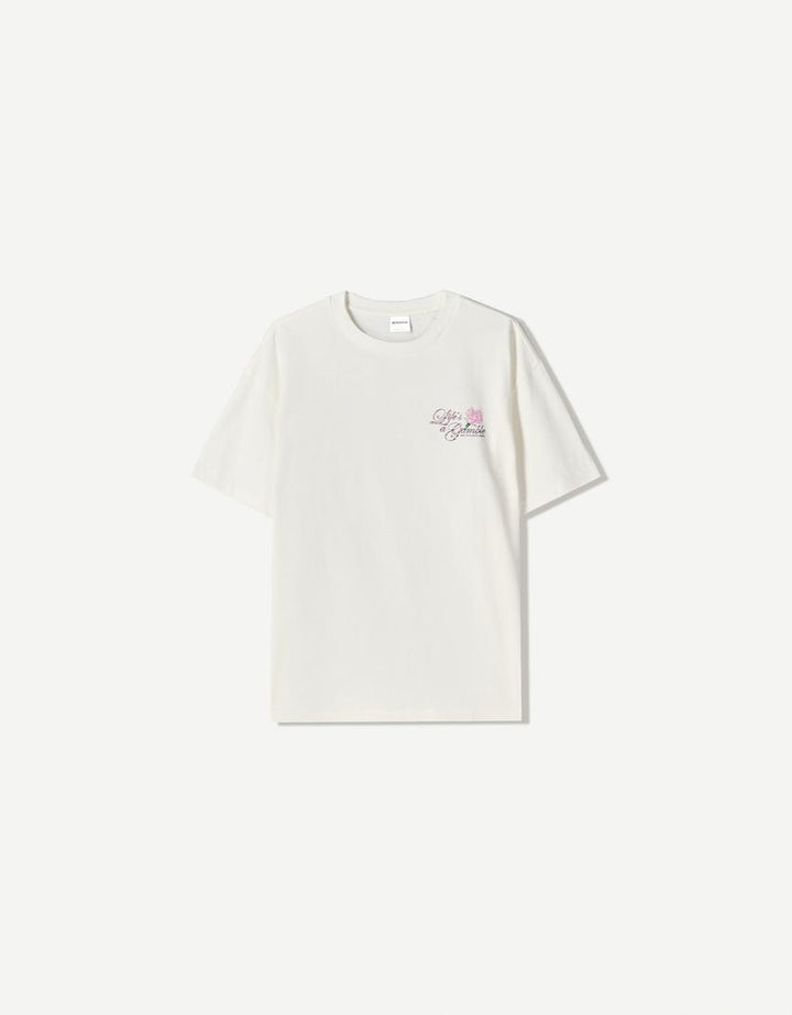 Tricou BERSHKA, alb