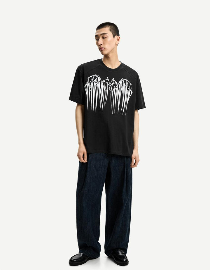 Póló BERSHKA, fekete