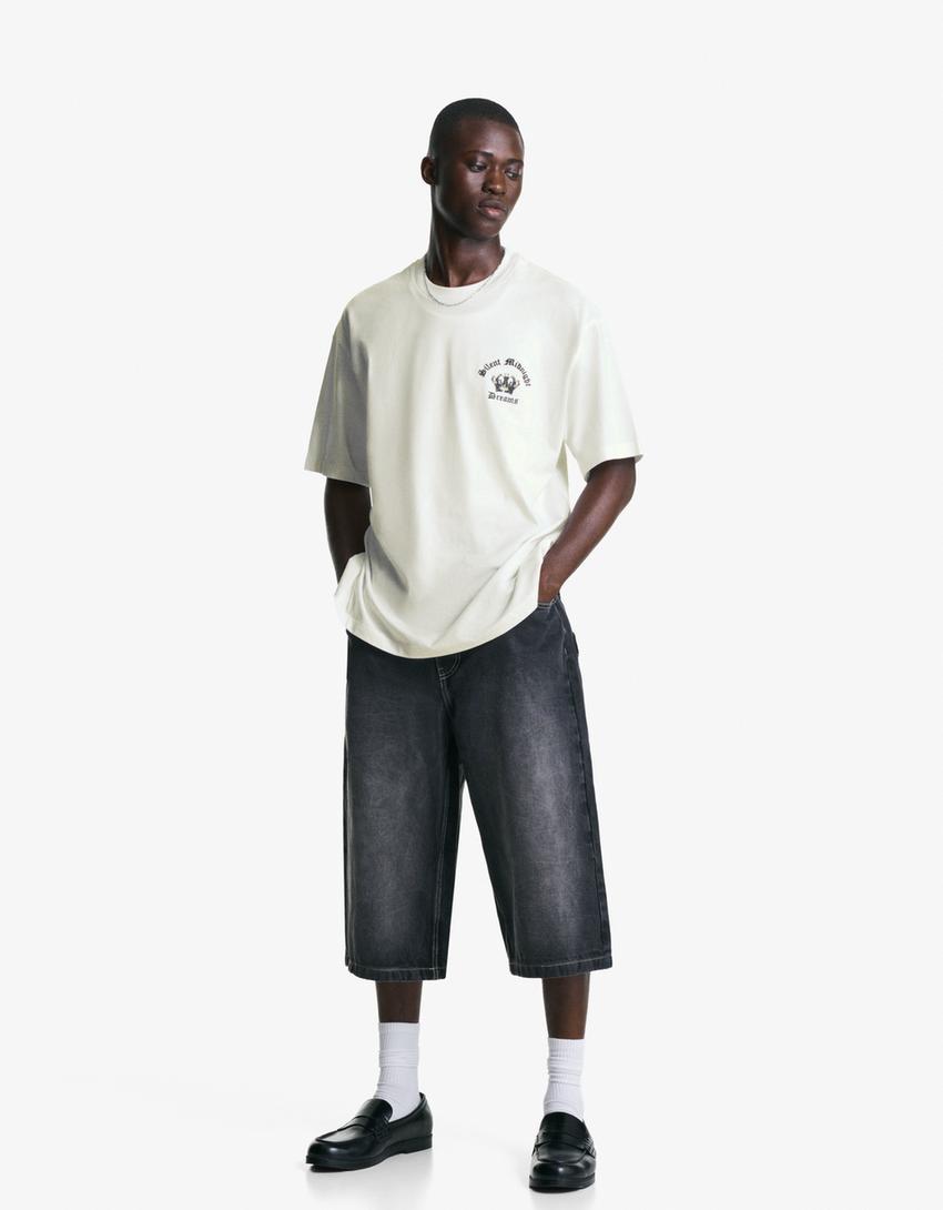 Tricou BERSHKA, alb