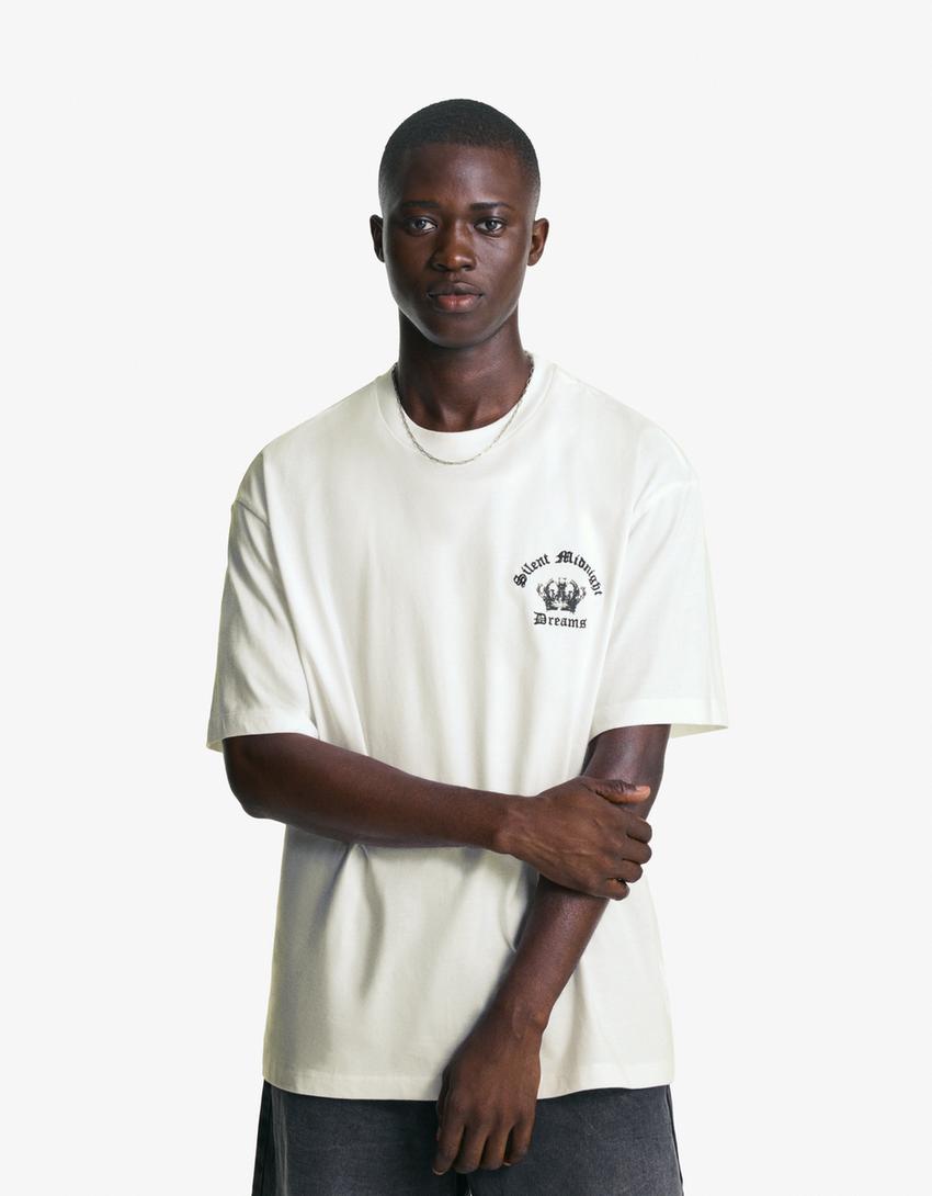 Tricou BERSHKA, alb