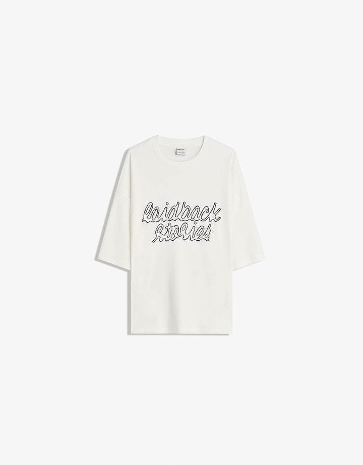 Tricou BERSHKA, alb
