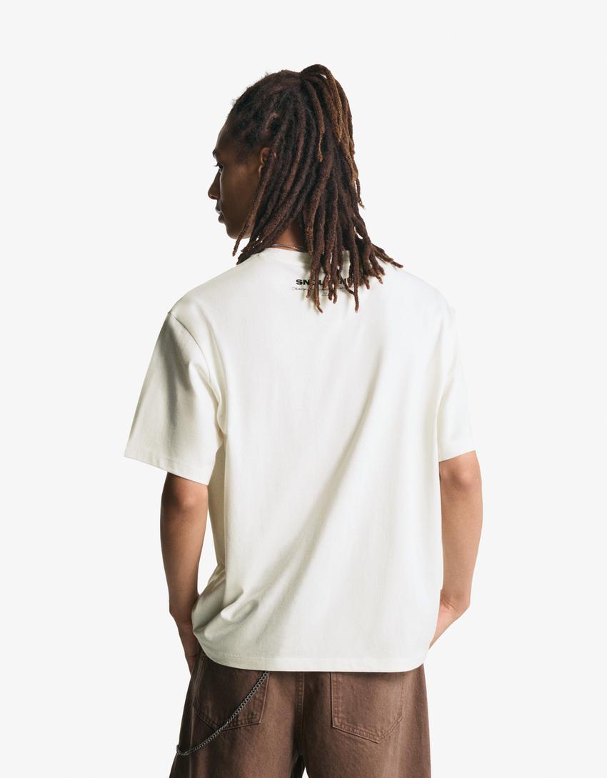 Tricou BERSHKA, alb